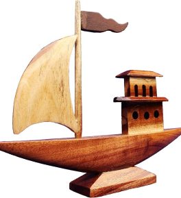 handicrafts wooden ship 35 cm home decor