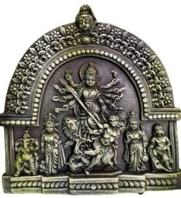 Handcrafted Terracotta Goddess Durga Idol For Home, Temple, Office, Living Room Decoration, Multicolor