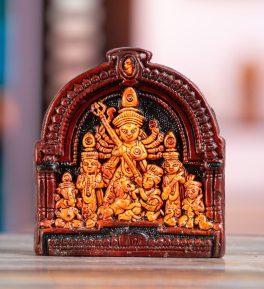 Handcrafted Terracotta Goddess Durga Idol For Home, Temple, Office, Living Room Decoration, Multicolor