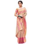 Women's Pure Kanchipuram Kanjivaram Silk Saree For Women With Zari And Smooth Thread Weaving All Over Saree Attach With Unstitch Blouse Piece