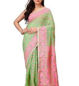 simonart and printing Women's Traditional Bengal Cotton Silk Jamdani Saree
