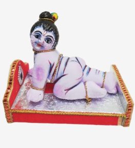 Krishna Murti Clay Golu Bommai - 9.5 x 4 Inches | Giri Golu Doll/ Navaratri Golu Bomma/ Gombe/ Bommai
