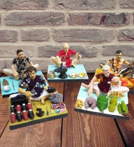 golu dolls 5 set handicrafts clay home decor