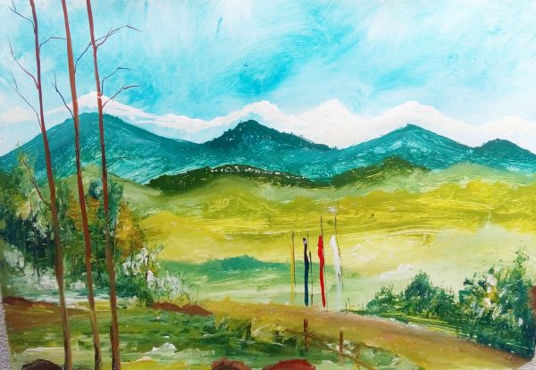 paper work hand making knife painting modern art home decor