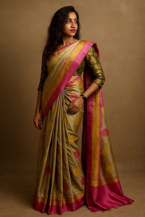 SIMONART TEXTILES MOTKA SILK SAREE