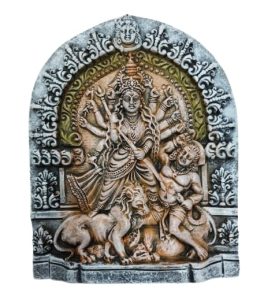 Haus Fabula Handcrafted Terracotta Goddess Durga Idol 35 cm For Home, Temple, Office, Living Room Decoration, Multicolor