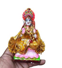 Saraswati Murti small pooja room decoration 10 cm